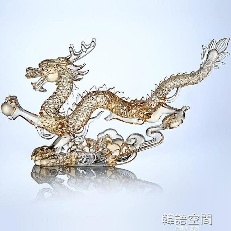 壓克力龍形擺件中華龍商務禮品家居飾品生肖擺件好友送禮仿水晶龍YDL 雙