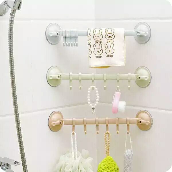 免打孔置物架廚房浴室吸盤毛巾架衛生間壁掛收納架