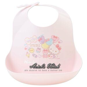 日本三麗鷗限定Hello Kitty粉色凱蒂貓可調式防水圍兜兜BABY滿月彌月周歲禮-日本製，最後一個