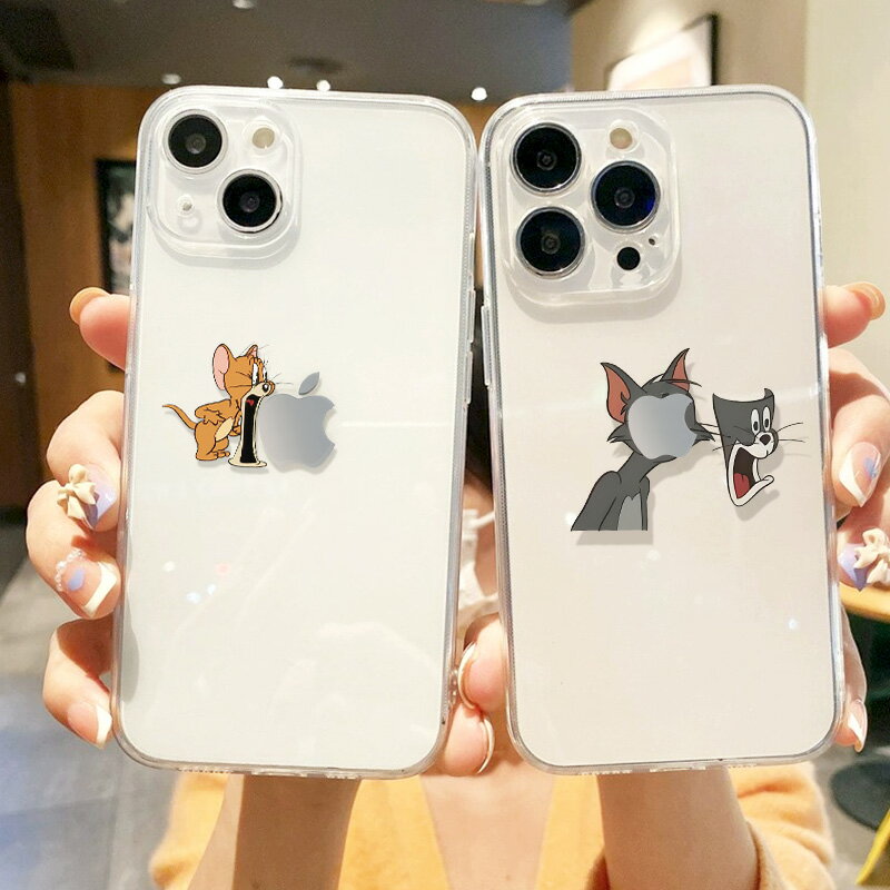 貓和老鼠手機殼蘋果15傑瑞iphone14promax湯姆13mini瑞幸12pro聯名16px貼紙xsmax創意xr漏標8透明7plus套適用