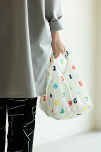 日本 正版 SOU・SOU 迷你購物袋 摺疊收納購物袋 (白色/五色數字)｜小鶴日貨