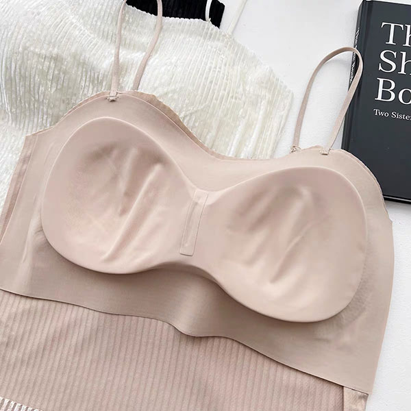 ANNAS 韓國高級感 帶胸墊金絲絨背心 細肩帶小可愛 絨布 金屬感 閃亮 性感 胸墊 罩杯 爆乳 8