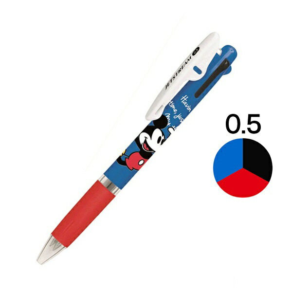 米奇 三色 原子筆 紅藍 文具 迪士尼 日本製 正版授權J00011115