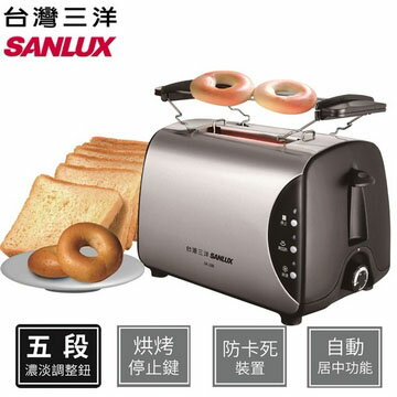 <br/><br/>  SANLUX 台灣三洋 烤麵包機 SK-28B  ◆五段濃淡按鈕  ◆電子停止安全鍵<br/><br/>