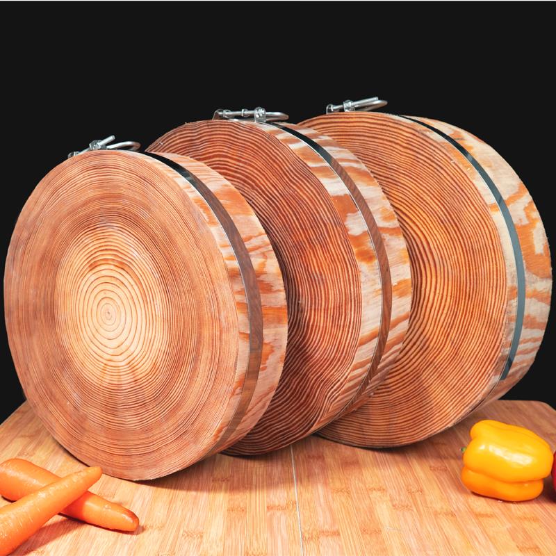 圓形松木菜板商用砧板實木家用加厚廚房切菜板大號菜墩整木砍骨頭