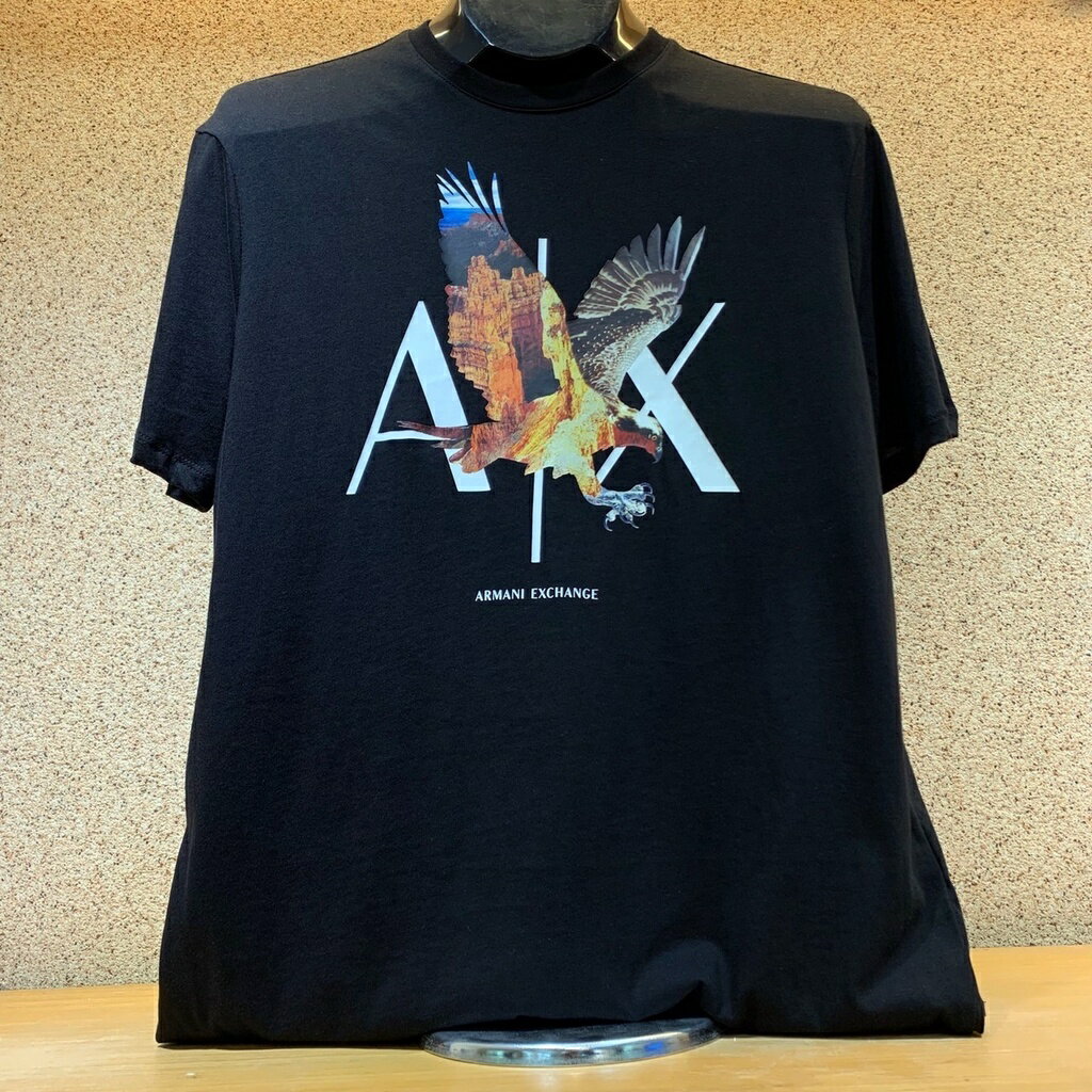 (Little bee小蜜蜂精品)Armani Exchange AX 黑短T-Shirt(零碼款式)(M/L/XL)