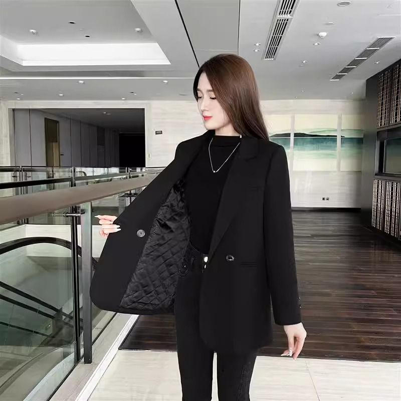 外套大碼夾棉加厚西裝外套女高級感韓版洋氣休閒小西服秋冬新款【倪醬】