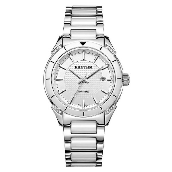 Rhythm 日本麗聲鐘時針 天使之心陶瓷指針錶 (F1207T01) 銀 43.5mm｜樂天全館特惠中★指定刷卡回饋10%