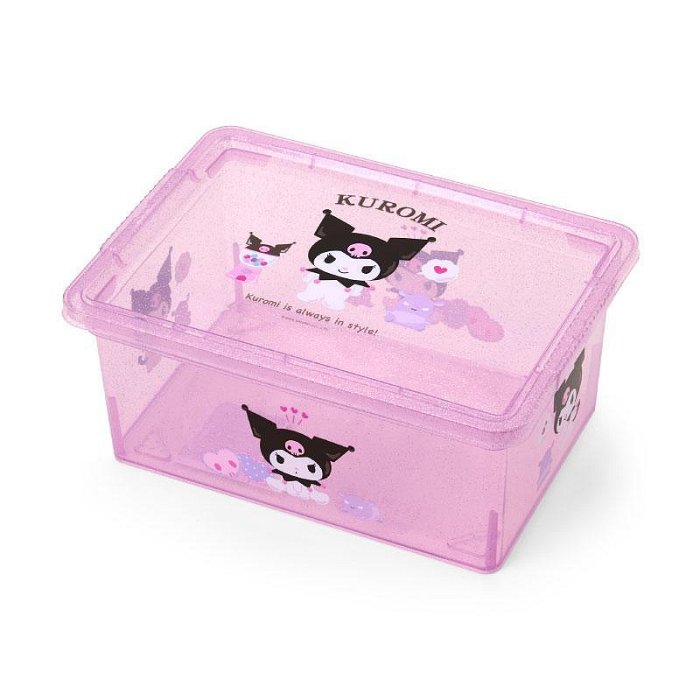【震撼精品百貨】酷洛米 Kuromi~Sanrio 日本SANRIO三麗鷗 酷洛米透明拿蓋收納箱S-2025新生活*72234