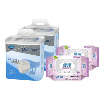 X安加適 彈性貼身復健褲 2包+ 優護 保濕潤膚柔濕巾 2包【杏一】