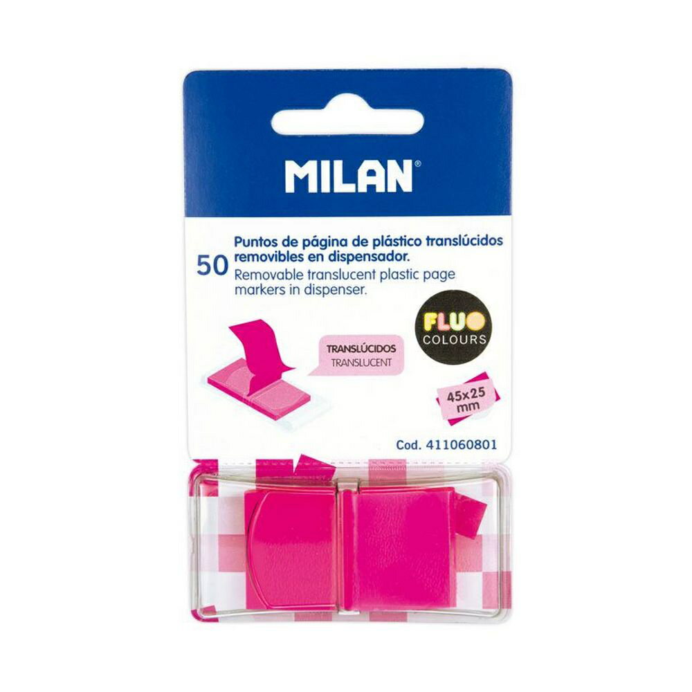 MILAN抽取式標籤貼 螢光粉 45*25mm 50張