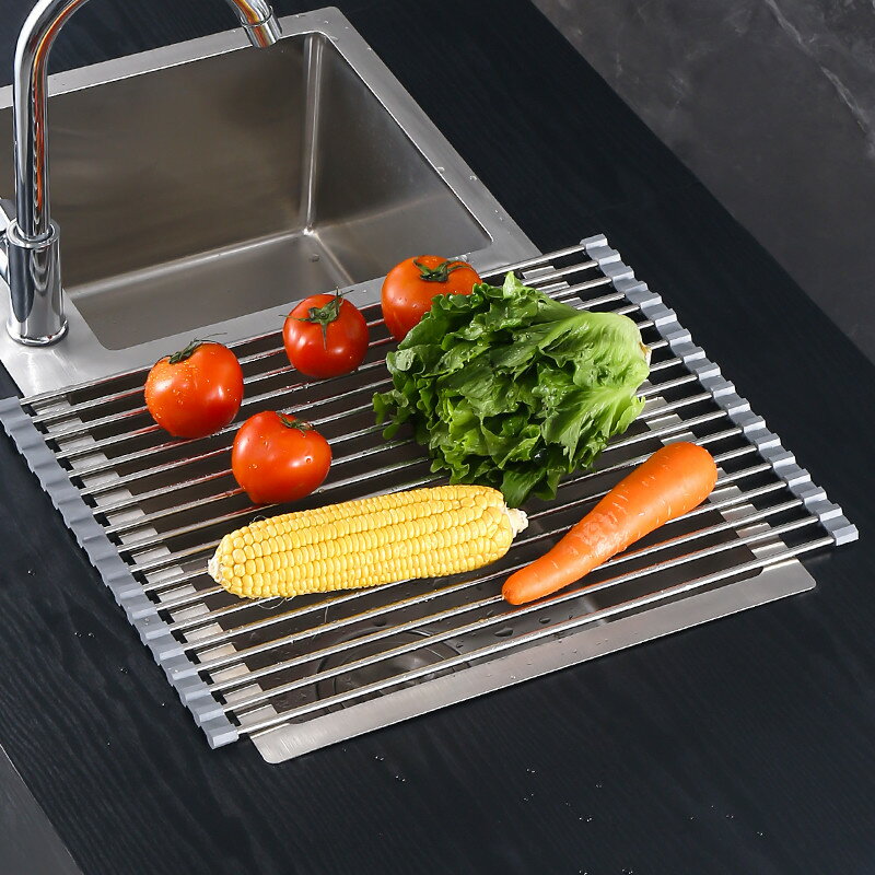 瀝水架水槽碗架可折疊洗碗池洗菜放碗筷收納架子廚房置物架瀝水籃