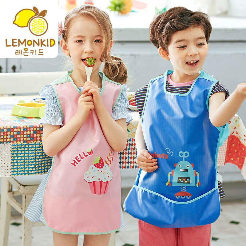 WallFree 窩自在★ 童畫畫吃飯背心式防髒防水畫畫衣 圍兜兜 圍裙