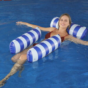 漂浮床 充氣浮板 水上漂浮床 浮床大人泳圈水上充氣漂浮加厚網床女生戲水浮椅游泳浮圈夾網浮排『FY00118』