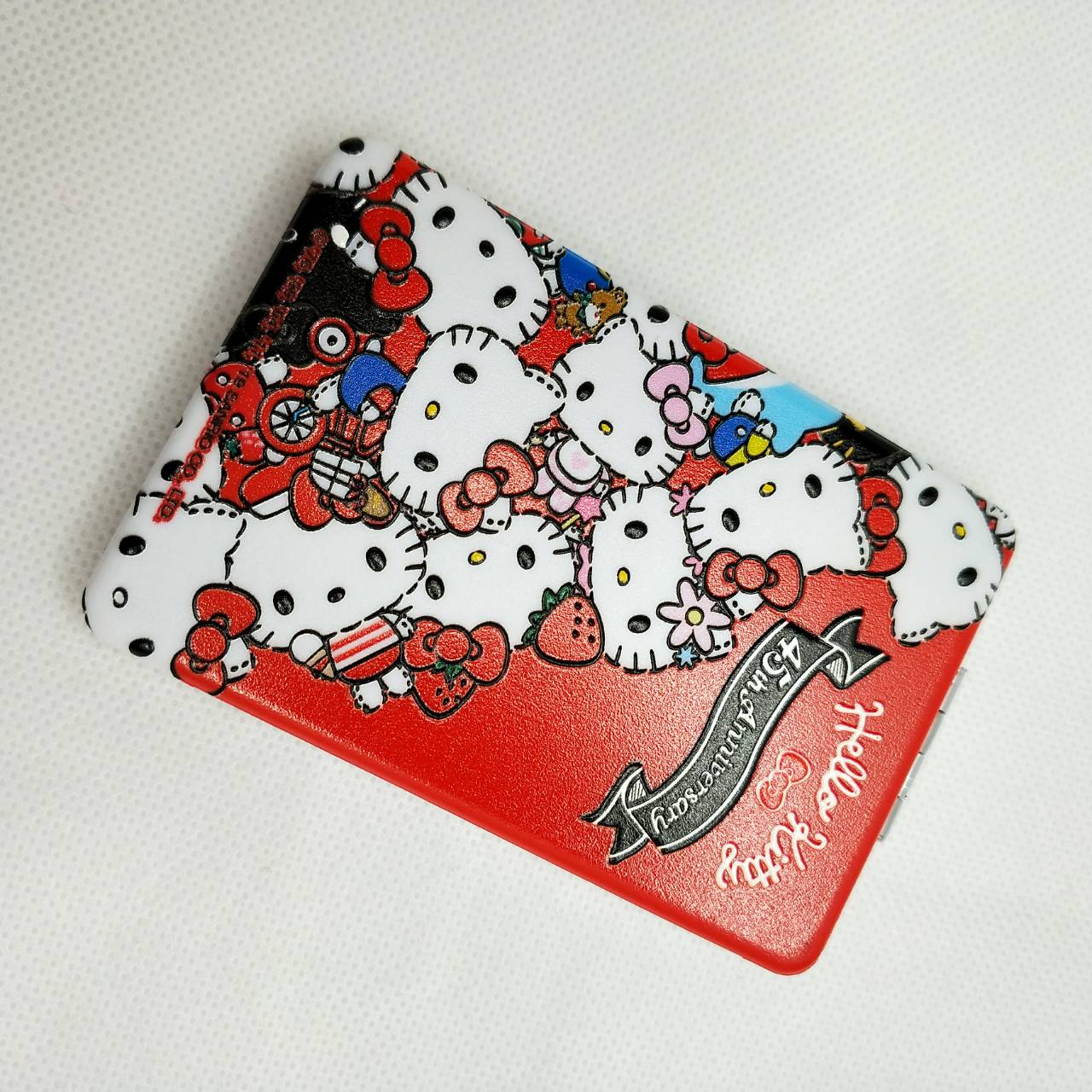 大賀屋 日貨 hello kitty 長鏡 鏡子 彩妝鏡 化妝鏡 放大鏡 鏡 三麗鷗 凱蒂貓 正版 J00016352