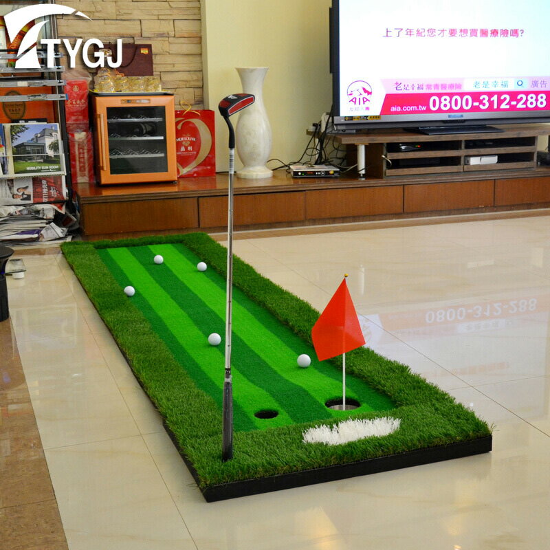 新款 TTYGJ 高爾夫果嶺推桿練習器 室內果嶺練習毯球道套裝多色道