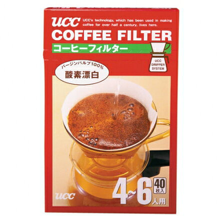 金時代書香咖啡 UCC CF-4 酸素漂白梯形濾紙 4~6人用 40枚入 CF-4-40W
