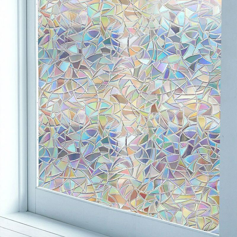 玻璃貼 復古玻璃貼紙3D無膠靜電貼膜衛生間磨砂窗花七彩冰花