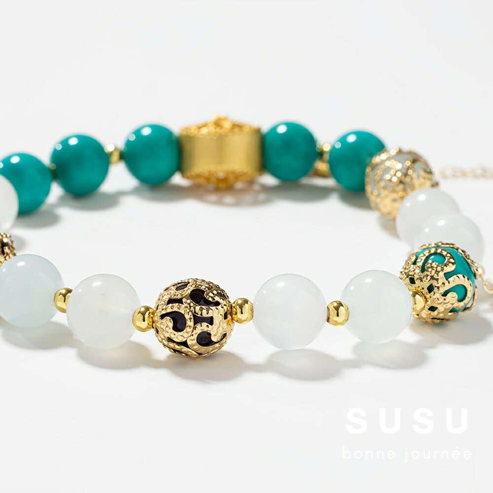 SU SU︱翠竹水晶手鍊❤️綠松石 海藍寶 紫水晶 事業運 招財 轉運 能量 防小人 送禮 推薦 3