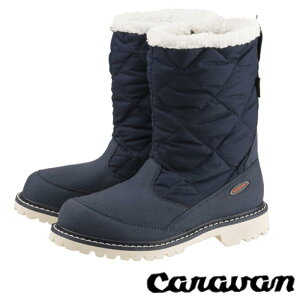 【日本 Caravan】SHC_7W 女生 長筒 防水保暖 雪鞋 高筒靴 軍藍 0023027