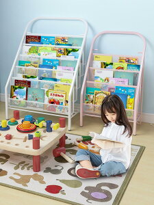 鐵藝書架置物架落地簡易兒童寶寶家用幼兒書柜開放式家用工業風