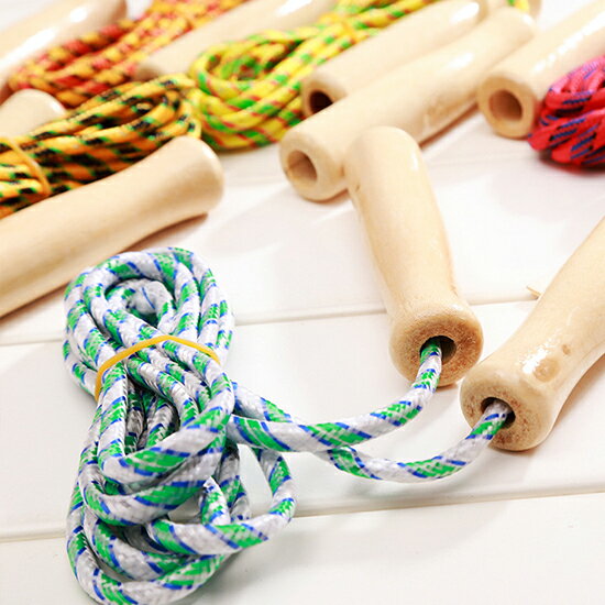 跳繩 花式跳繩 長度可調整 原木 木頭 編織繩 有氧運動 瘦身 健身跳繩 成人 兒童 運動 學生 運動用品 學校 體育 健美 塑身 防滑 木柄編織跳繩 ♚MY COLOR♚【T026】 1