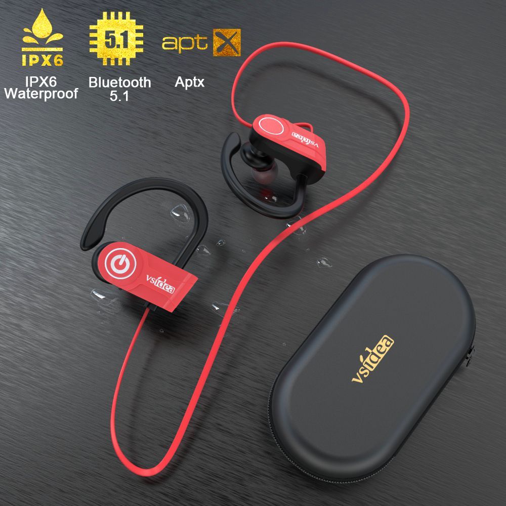 耳機 Vsidea-U88運動無線耳機 彩色掛耳不掉落入耳重低音10小時聽歌通用