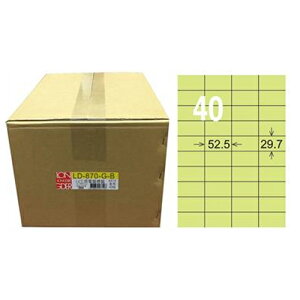 【龍德】A4三用電腦標籤 29.7x52.5mm 淺綠色1000入 / 箱 LD-870-G-B