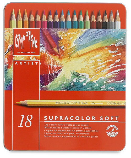 瑞士Caran dAche卡達Supracolor系列專家級18色水性彩色鉛筆* 3888.318