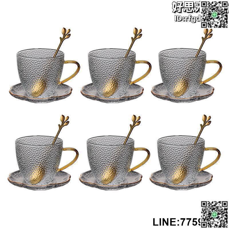 【快樂購】B6J1意式濃縮咖啡杯小精緻杯碟套裝玻璃歐式下午茶杯子高顏值小號