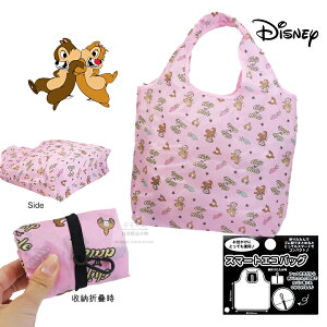 日本直送 迪士尼 奇奇蒂蒂環保袋 折疊購物袋 花栗鼠 Chip & Dale購物袋 外出袋