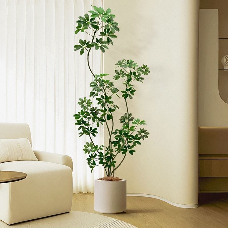 免運 真綠植鴨腳木室內客廳高階感大型仿生植物落地式盆栽擺件假花樹328L 快速出貨