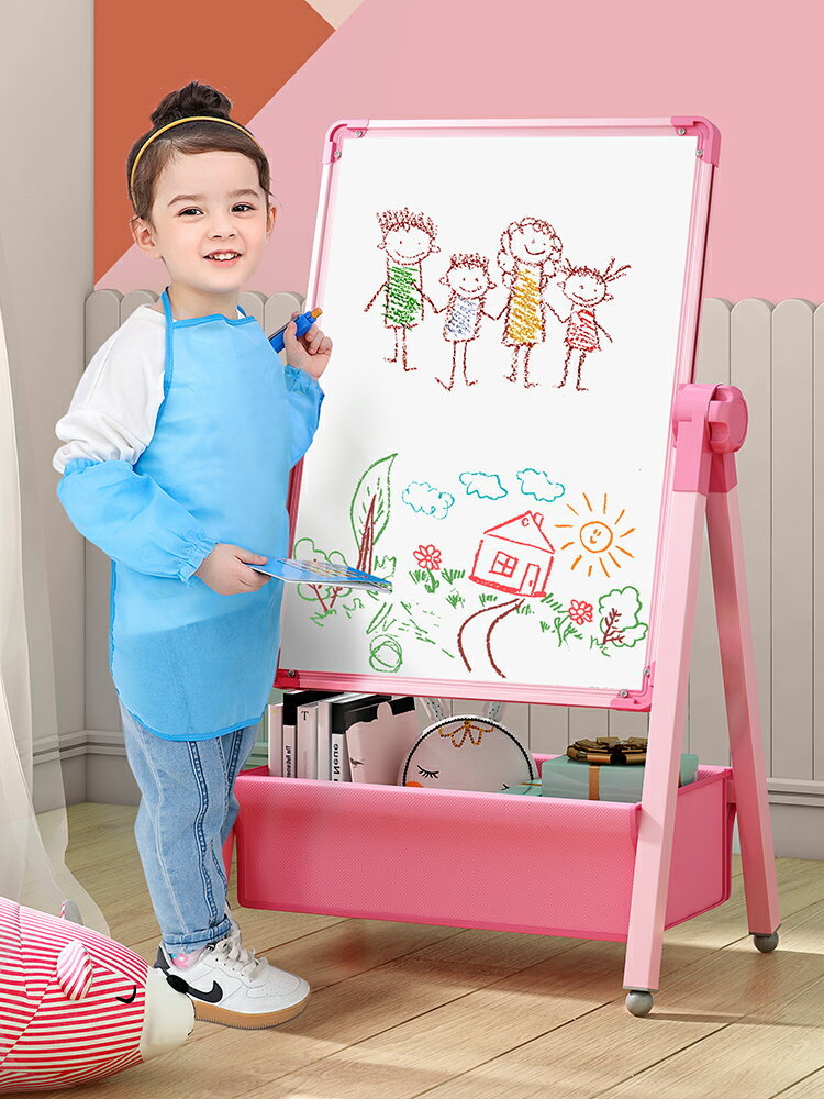 兒童畫板寶寶磁性雙面教學家用小黑板支架式涂色涂鴉可擦寫字白板 森馬先生旗艦店