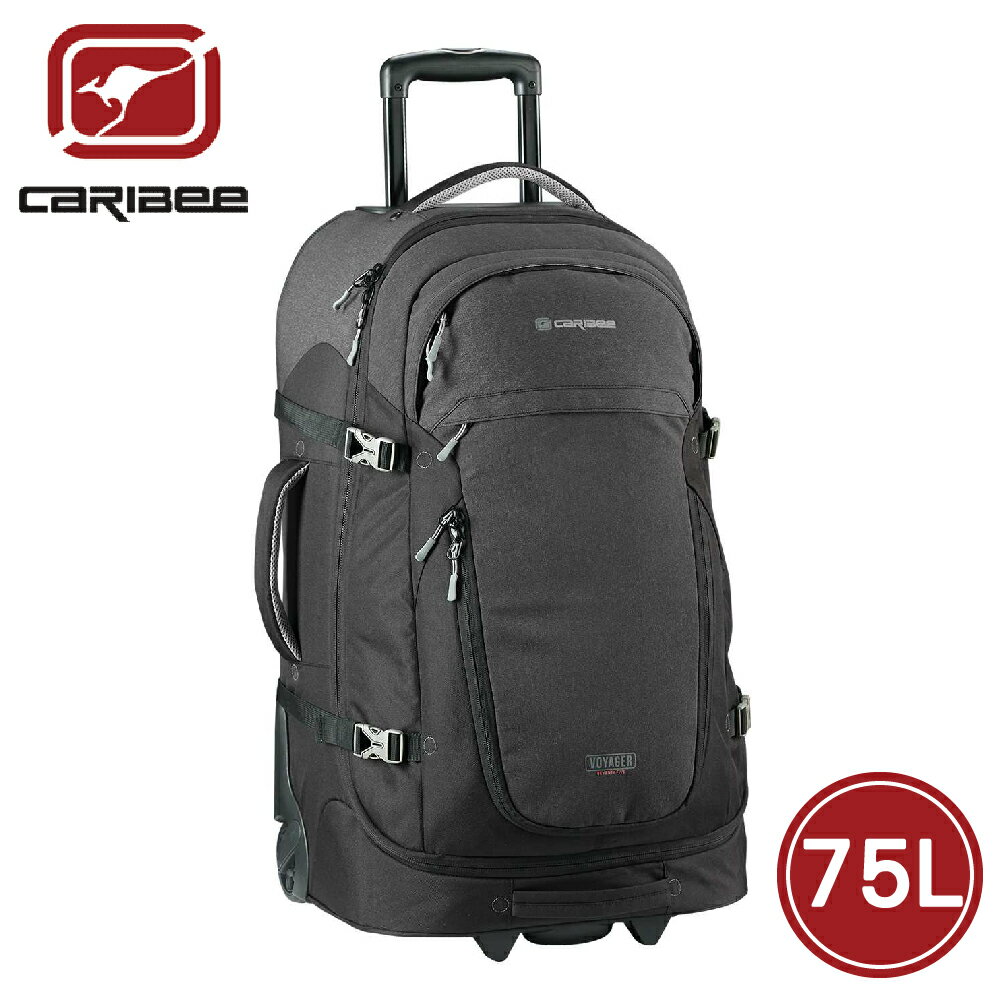 【Caribee 澳洲 VOYAGER 75L 拖輪揹包《黑》】CB-6056/旅行揹包/多功能揹包/行李揹包
