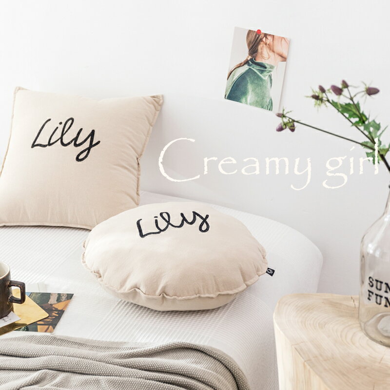 奶油系INS風抱枕方形圓形沙發靠墊客廳簡約現代臥室床頭含芯靠枕