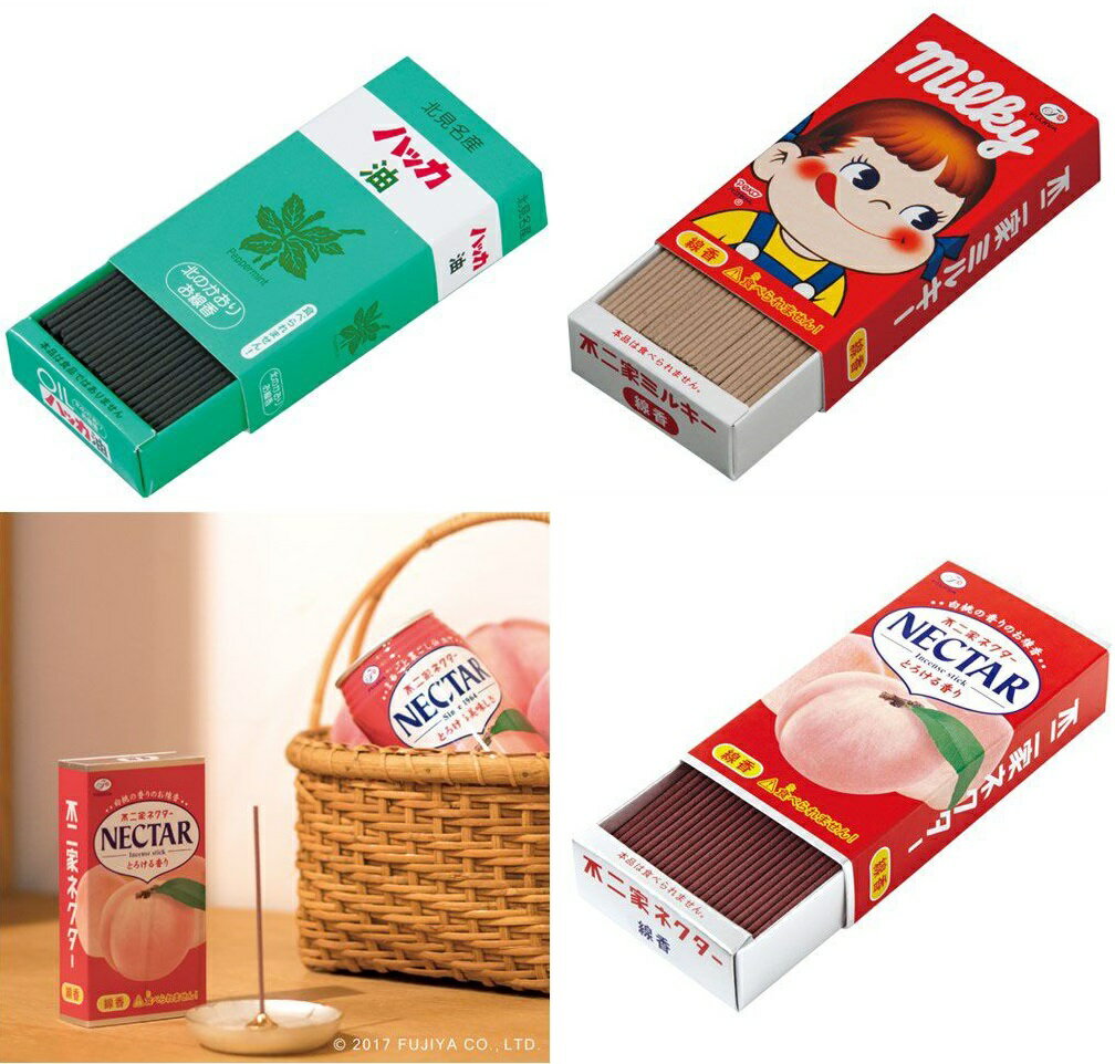 大賀屋 日本製 富士屋 桃子 不二家 北見 線香 薰香 大盒 精油線香 香氛 少煙線香 少灰線香 薄荷線香 J00054346