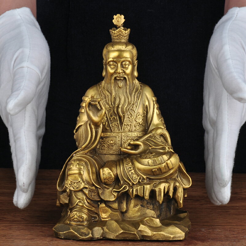 純銅太上老君神像三清道祖神像元始天尊仙家供奉道教祖師銅像擺件| 協貿