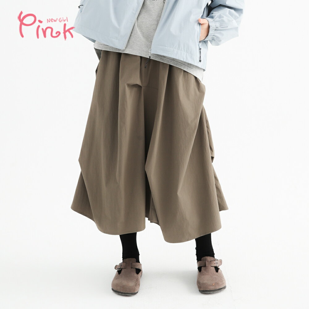 Pink* 不規則線條長裙 (2色) A1601AC