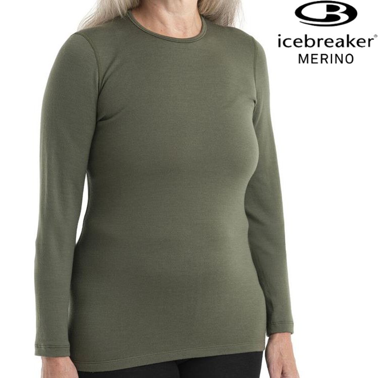 Icebreaker Tech BF260 女款 圓領長袖上衣/美麗諾羊毛排汗衣 104387 069 橄欖綠