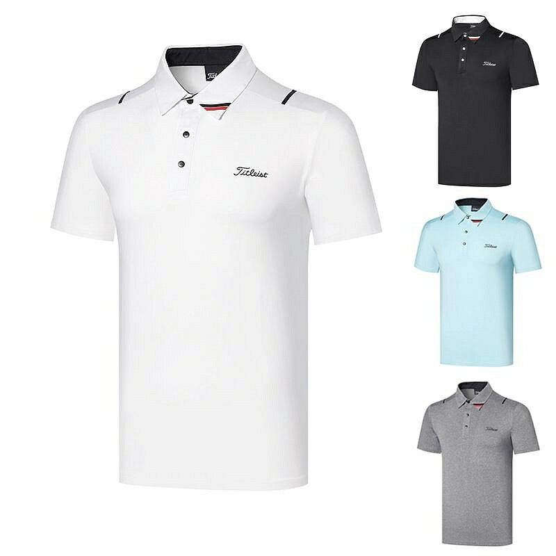 新款春夏季高爾夫球服男裝短袖t恤POLO衫戶外休閒運動速乾透氣衣