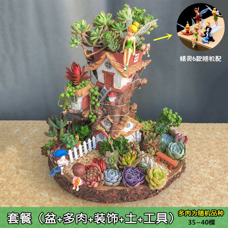 微景觀花盆 微景觀造景多肉植物花盆創意微景觀組合大口徑盆器個性田園diy盆栽樹脂花器