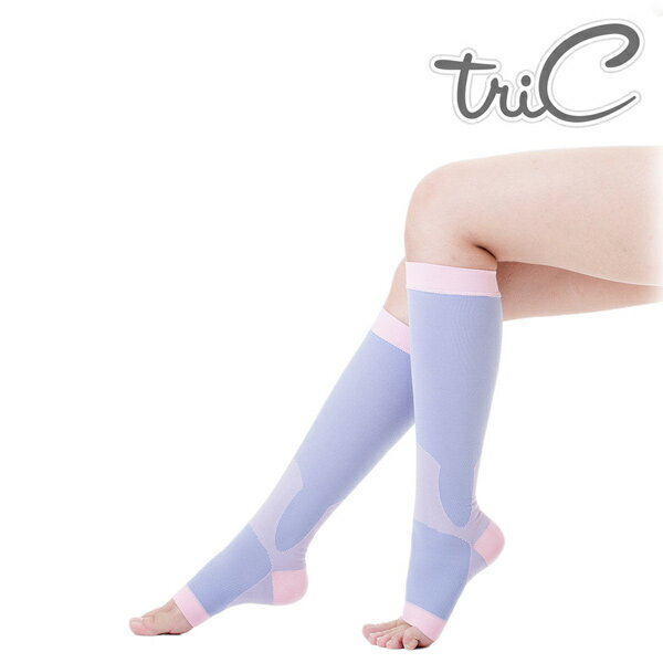 【Tric】PT-P54-45255-PU 台灣製造 睡眠機能 美腿露趾中統小腿襪