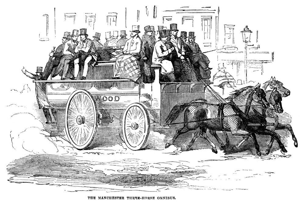 Posterazzi: Manchester Omnibus 1856 Na Three-Horse Omnibus At ...