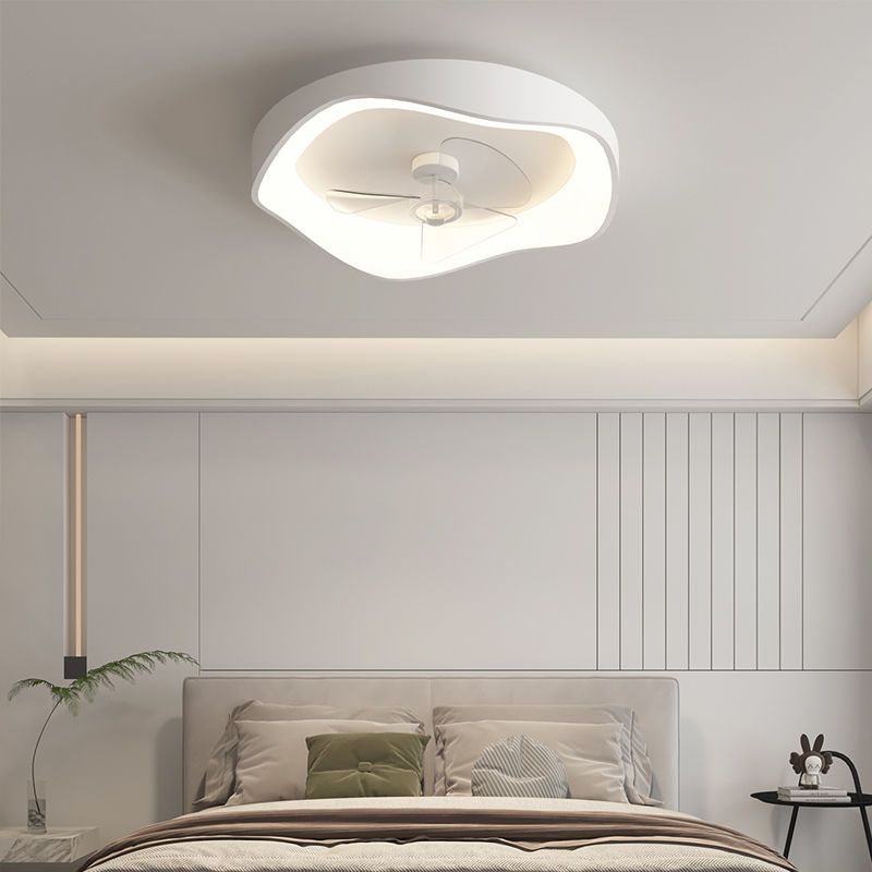 主臥室燈簡約現代風扇燈2022年新款家用白色極簡風電扇吸頂燈具