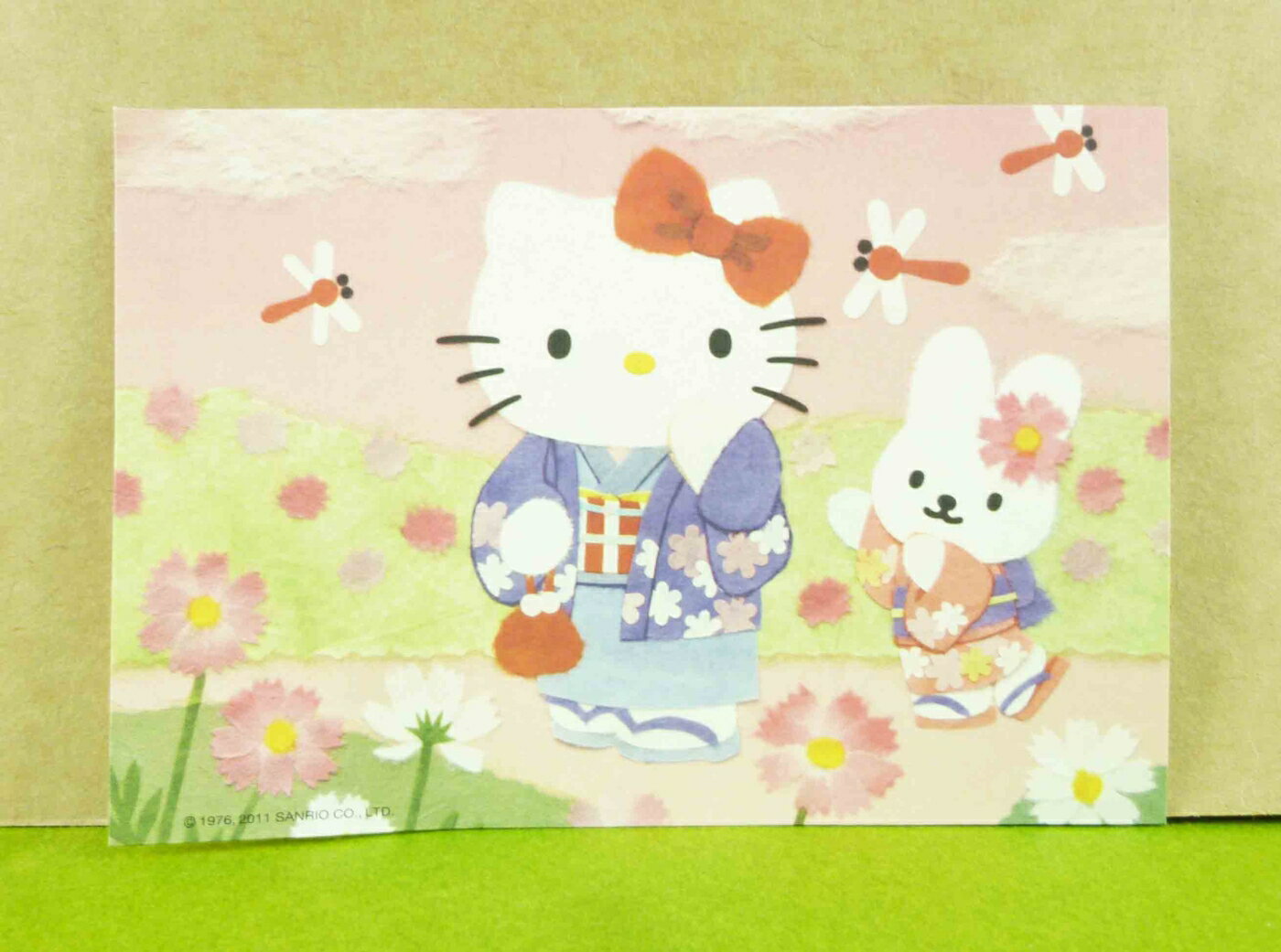 【震撼精品百貨】Hello Kitty 凱蒂貓 造型卡片-粉蜻蜓 震撼日式精品百貨