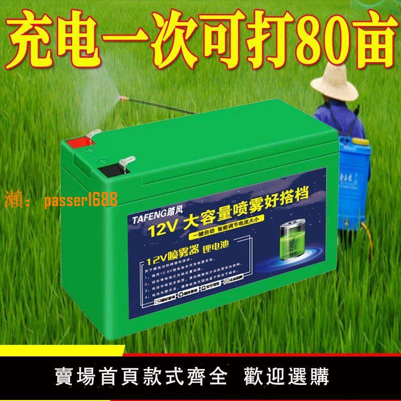【可開發票】電動噴霧器鋰電池12v農用大容量蓄電池送風筒農用打藥機專用電瓶