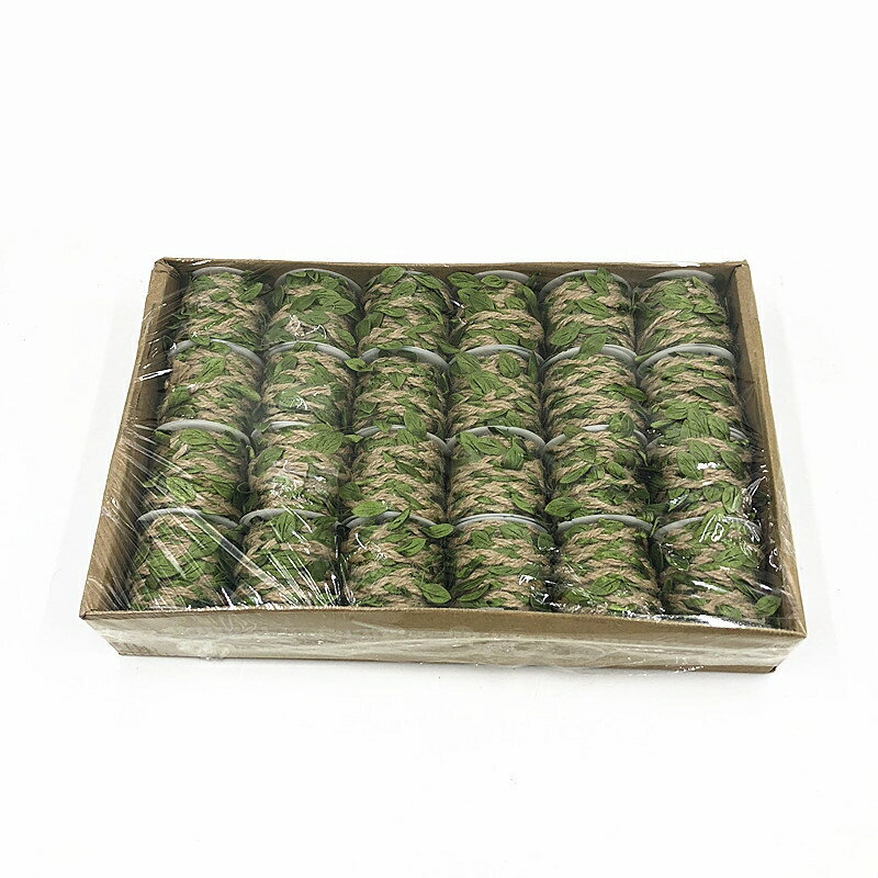 彩色麻繩套裝 帶葉捆綁繩裝飾品線細粗編織麻線彩色材料盒9
