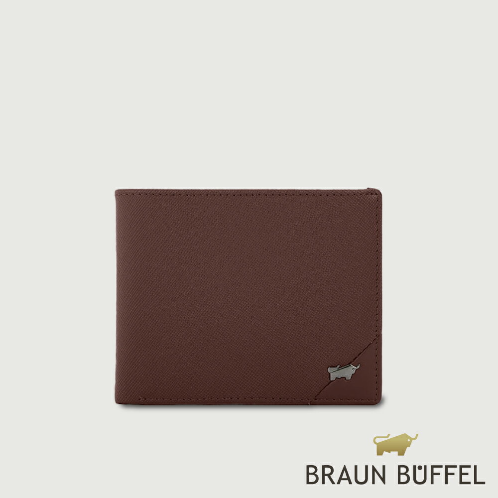 【BRAUN BUFFEL 德國小金牛】臺灣總代理 加利恩-A 4卡零錢袋皮夾-培土棕/BF561-315-POS