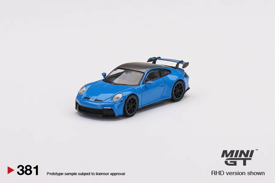 {保固一年 可打統編}MINIGT 1:64 保時捷 Porsche 911 992 GT3 藍色 合金汽車模型#381