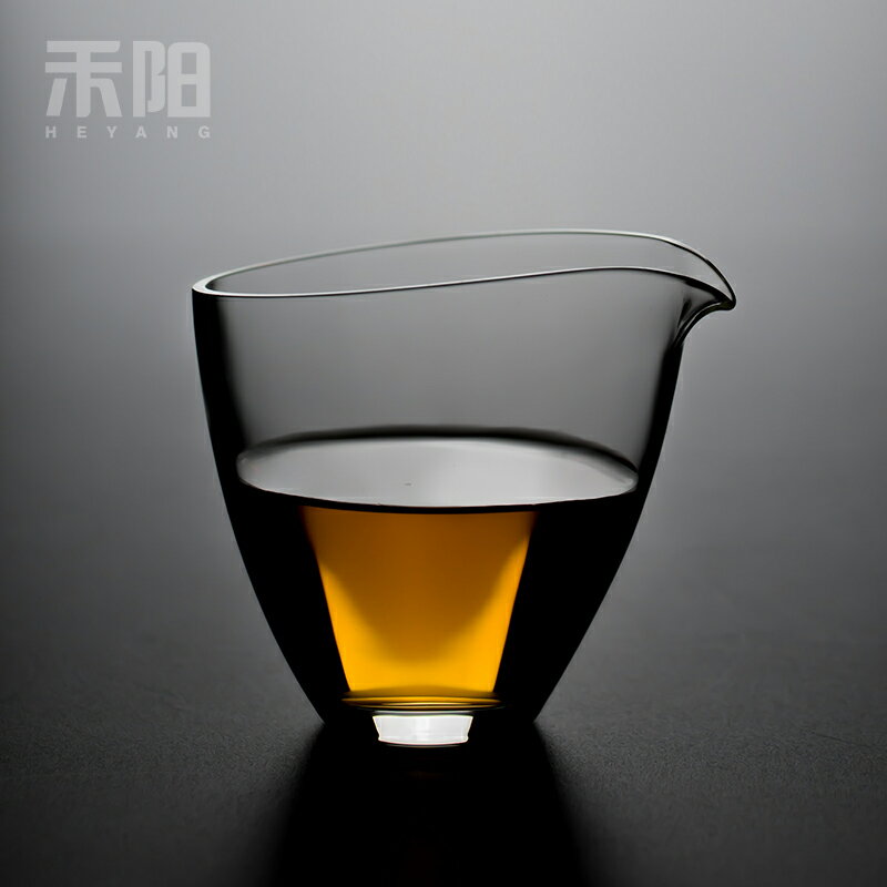 禾陽日式手工玻璃公道杯公杯耐熱分茶器茶海家用功夫茶具透明簡約